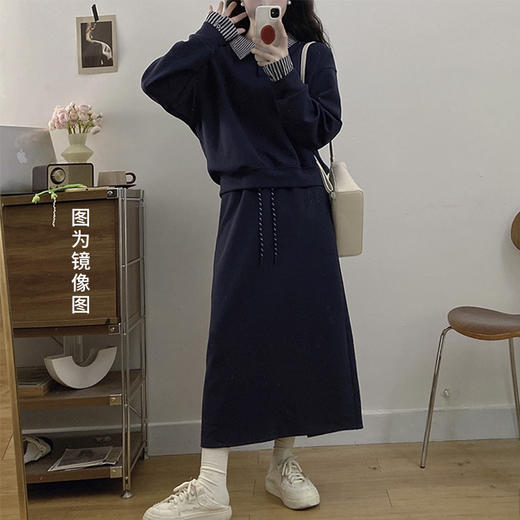 裁缝学苑AS581韩系假两件卫衣半身裙子两件套装纸样女装服装打板 商品图1