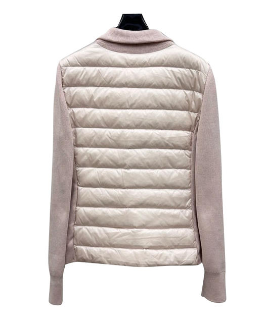 女款翻领拼接针织羽绒服018 商品图1