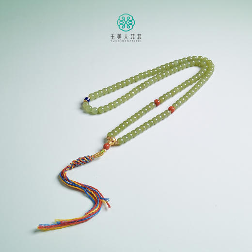 DS925和田玉项链-算盘南红项链约7mm# 商品图0