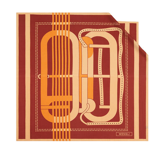 万事利“时光秘境”105厘米双面印花丝羊毛围巾 商品图3