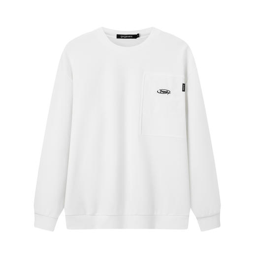 gxg.jeans男装冬季热卖白色休闲宽松圆领卫衣长袖卫衣J24X314002 商品图4