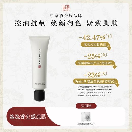 国韵迷迭香光感泥膜75g*1，清洁抗氧化，买即赠同款体验装8g*1 商品图0