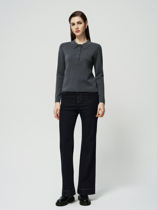 【纯羊毛针织套衫】25年秋冬新品女士100%羊毛内搭保暖舒适毛衣 商品图2