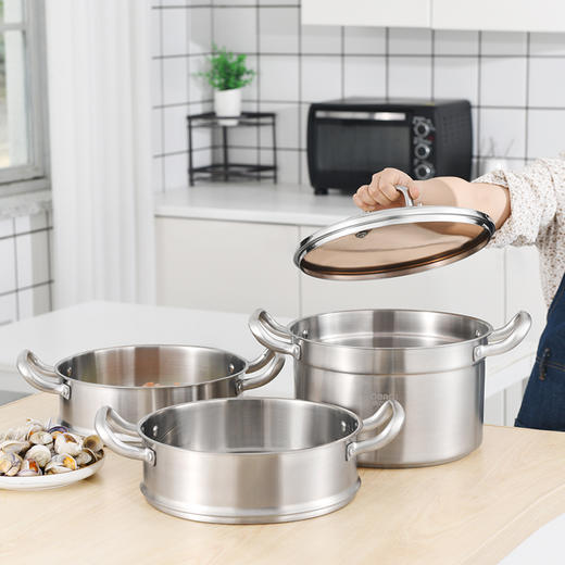 康巴赫新欧式304不锈钢三层蒸锅28cmKGX-Z280【分仓直发，72小时发货，周末节假日不发货】 商品图2
