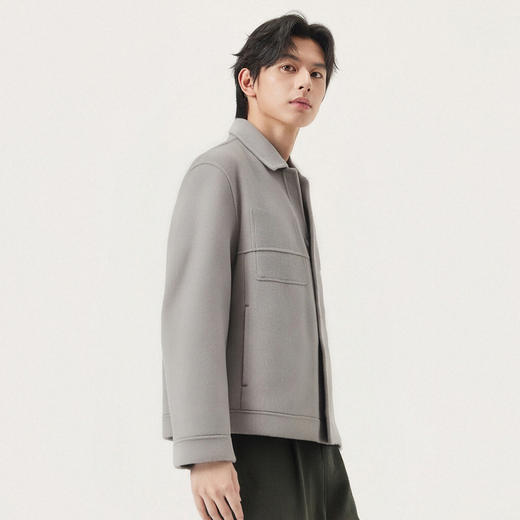 gxg.jeans男装冬季时尚翻领呢夹克J24X214070 商品图3