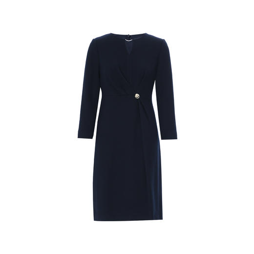 EITIE爱特爱气质通勤百搭显瘦V领收腰毛呢连衣裙冬季新款8007716 商品图5