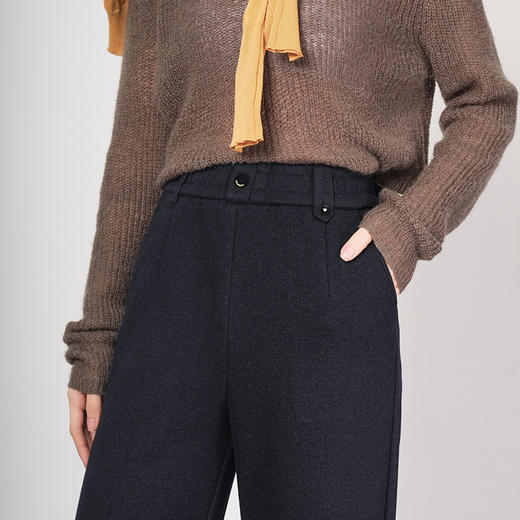 QYM 2563-Y毛呢直筒裤高腰休闲裤时尚通勤 商品图3