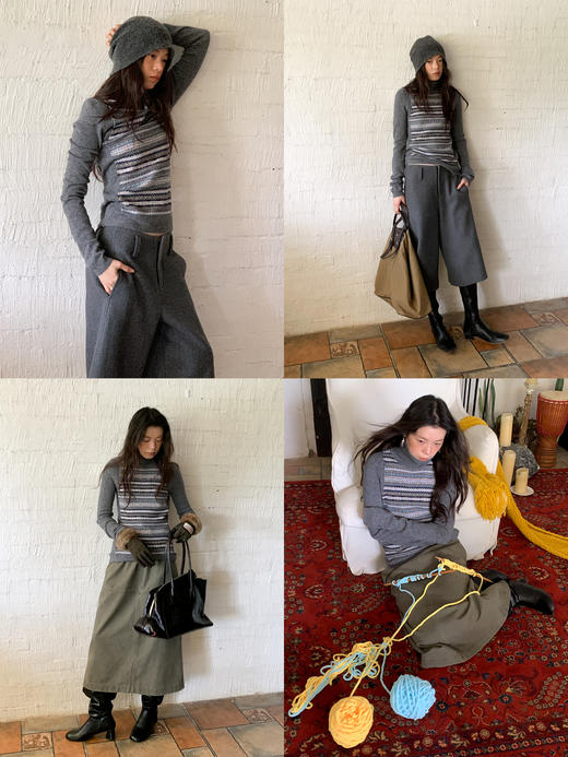 素舶 澳洲美利奴羊毛细腻亲肤撞色拼缝费尔岛提花显瘦针织打底 商品图3