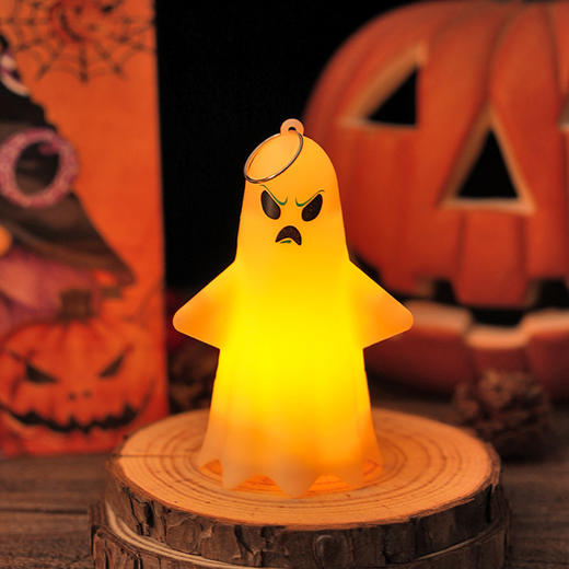 【万圣节幽灵款小夜灯！敲有氛围感】万圣节led手提南瓜灯派对装饰氛围灯儿童礼物桌面摆件，仪式感满满。rc 商品图7
