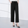 【含亚麻 系带松紧腰】罗蒙女士春秋休闲裤简约百搭舒适透气弹力有型长裤 商品缩略图1
