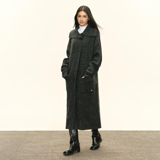 Ariseism 美式复古设计感毛呢外套女秋季新款长款呢子大衣 商品图4