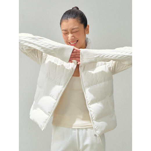 Ariseism 美式复古设计感立领针织拼接羽绒服女秋冬新款保暖上衣 商品图1