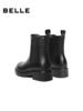 BF楼百丽复古真皮加绒保暖切尔西靴子女25冬新粗跟休闲短靴E8M1DDZ5 商品缩略图2