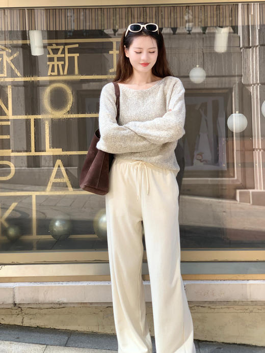 【百图lulu定制】【星光针织衫】蓬松 松软 一直圆领 长袖毛衣 带一条腰带 商品图5