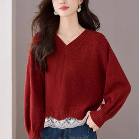 高腰蕾丝拼接上衣，别致漂亮打底衫CC-208-1531