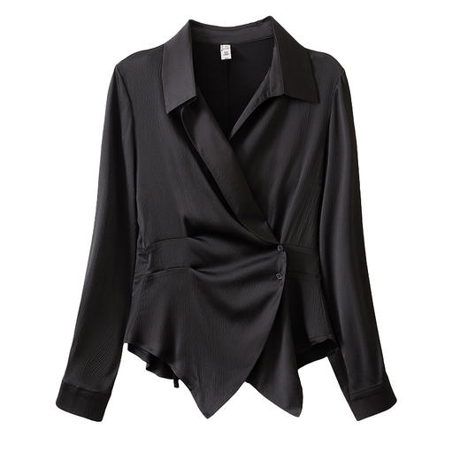 KQL 403H7925法式收腰长袖衬衫显瘦上衣 商品图4