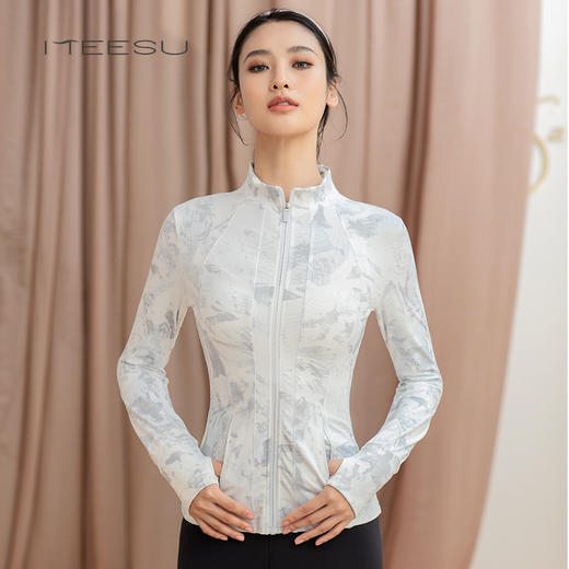 美愫瑜伽服外套长袖运动上衣时尚休闲开衫外贸女装修身运动健身服 商品图0