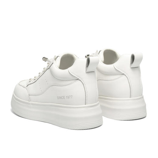 【云粉节】BF楼 森达休闲高帮鞋2025冬季新款简约厚底增高小白鞋XTR01吊牌价899活动价399 商品图2