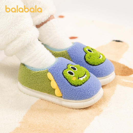 巴拉巴拉童鞋儿童棉拖鞋男女童加绒家居鞋2025新款冬包跟鞋子外穿 商品图0