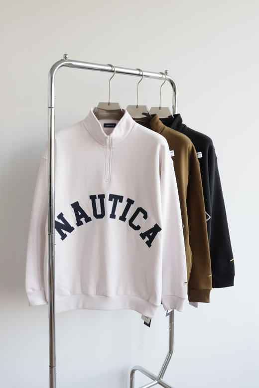 NTC长谷川 秋冬加绒 学院派半拉链宽松卫衣 WY920 商品图3