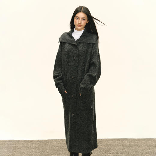 Ariseism 美式复古设计感毛呢外套女秋季新款长款呢子大衣 商品图1