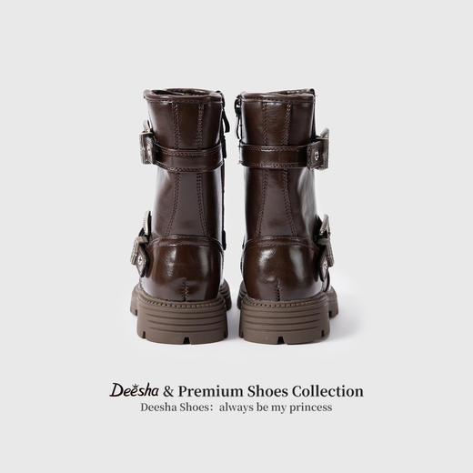 笛莎Deesha 女童童鞋2025冬季新款短筒皮靴 商品图4