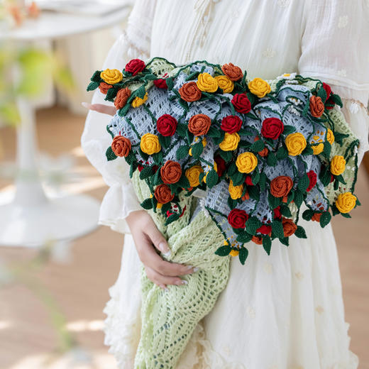 苏苏姐家蓝屿蕾丝桌垫手工diy钩针编织毯子披肩蕾丝线毛线材料包 商品图3