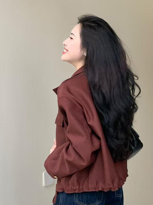 【百图lulu定制】【凯旋外套】大口袋 POLO领 铜饰纽扣  夹克外套 商品图5