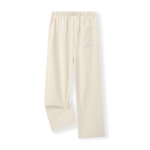 【含亚麻 系带松紧腰】罗蒙女士春秋休闲裤简约百搭舒适透气弹力有型长裤 商品图4