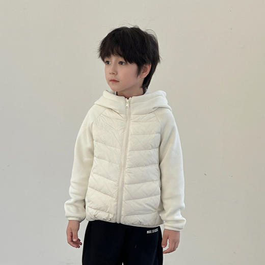 【炸销量‼️59.9抢‼️】胖胖象亲子款轻薄羽绒服男童女童连帽拼接羽绒儿童外套中大童秋冬纯色聚 商品图3