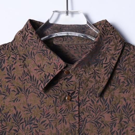 SDSA男士秋冬新款痞帅男装潮牌植物花卉印花纽扣翻领长袖衬衫百搭 商品图1