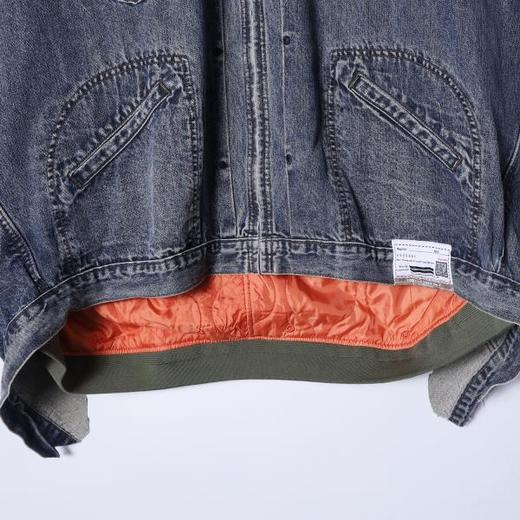 SDSA男士秋冬新款痞帅男装美式磨破拼接牛仔外套夹克复古时髦潮 商品图2