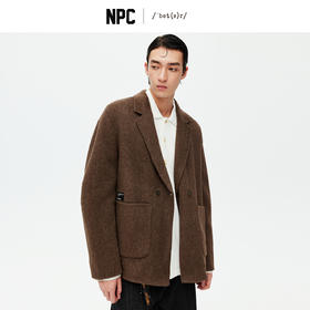 NPC潮牌老钱静奢风100%绵羊毛双排扣毛呢西服男简约复古NP58WC28