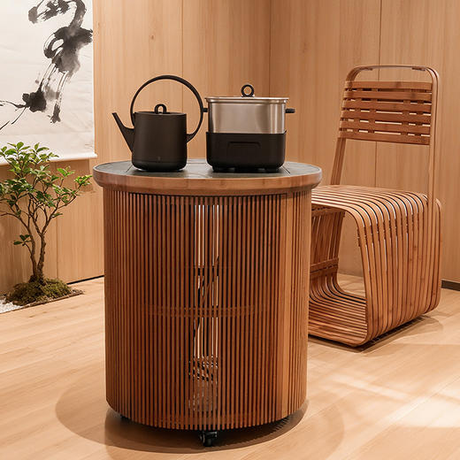 哲品x清庭「Tea Dimension」静月D1竹制茶台车 商品图3
