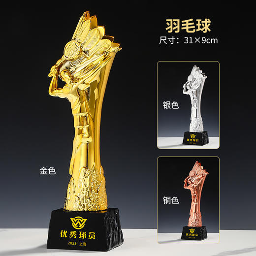 羽毛球奖杯定制比赛水晶奖杯定做定制刻字运动会单打双打冠军奖品 商品图10