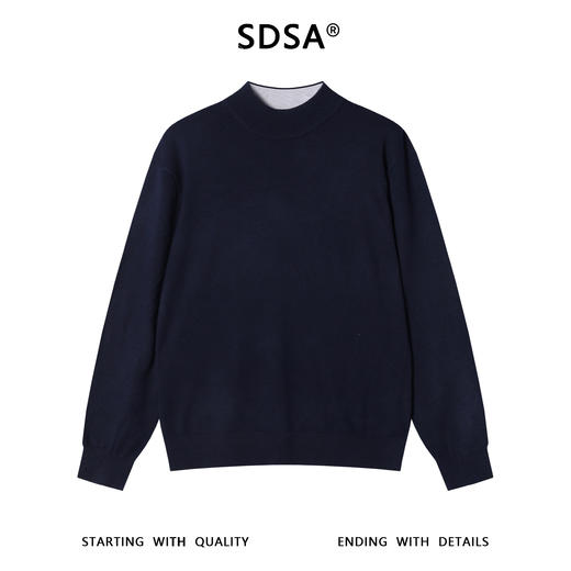 2571015SDSA男士秋冬新款痞帅男装潮牌简约纯色圆领针织衫毛衣百搭休闲 商品图1