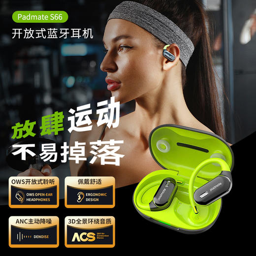 【下单前500单赠磁吸贴贴线！】派美特2025款全新升级开放式耳机S66  定向传音 开放不入耳 双麦降噪 佩戴舒适 续航强劲 苹果安卓通用 商品图0