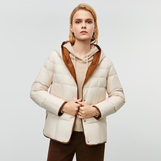 EITIE爱特爱防风保暖直筒短款显瘦连帽羽绒服冬季新款8011708 商品图1