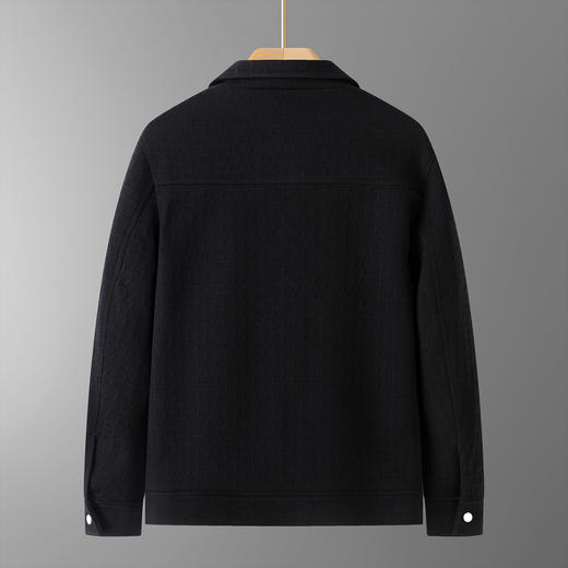 【DDT】大依优型大码男装秋季长袖夹克外套宽松商务休闲翻领格子提花外套加肥加大 商品图3