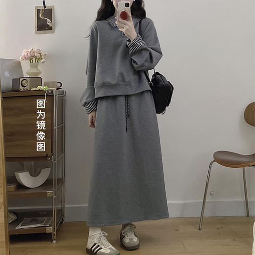 裁缝学苑AS581韩系假两件卫衣半身裙子两件套装纸样女装服装打板 商品图3