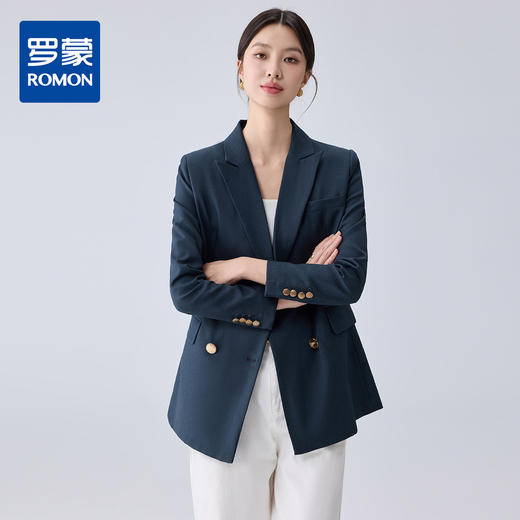 罗蒙女士春秋长袖西服舒适休闲百搭简约职场商务气质单西外套女 商品图0