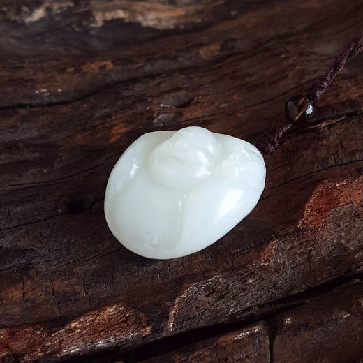 【天然正品】天然新疆料细腻一级白油润度佳弥勒佛和田玉吊坠项链中性260925NJM62现售价：980特价 商品图3