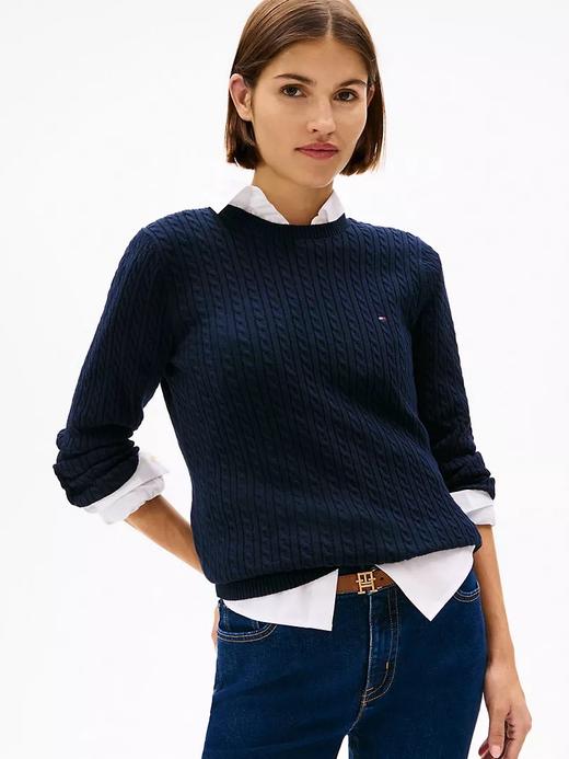 到手价238元 Tommy女士100%纯棉麻花毛线衣 美国代购，无中文标签，介意慎拍 商品图0