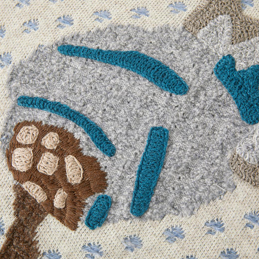 谜底套头针织衫长袖2025冬新品原创提花绣花肌理毛衣女254MZ1865 商品图3