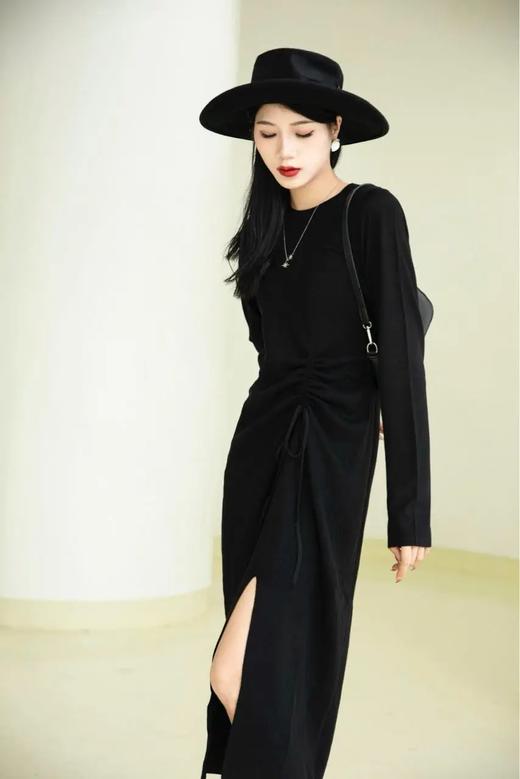 G07697#绵羊毛针织抽绳连衣裙 商品图3