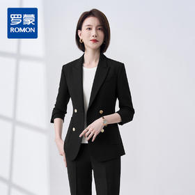罗蒙女士春秋长袖西服收腰款商务通勤舒适简约大众日常百搭女单西