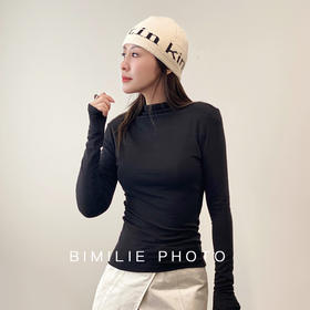 Bimilie啤酒领羊毛蓄热打底衫