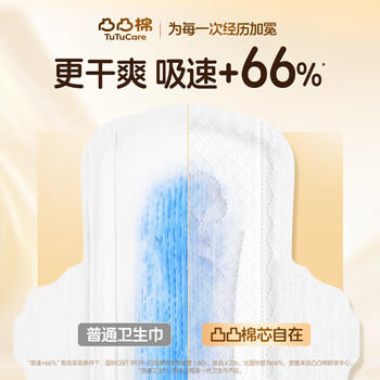凸凸棉卫生巾64片学生少女姨妈巾日夜用套装京东自营整箱 商品图3