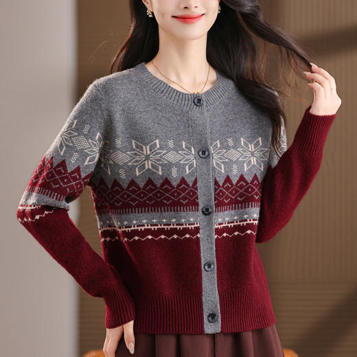 毛衣开衫外套时髦时尚，洋气妈妈秋装上衣宽松外穿针织衫CC-101-35530 商品图3