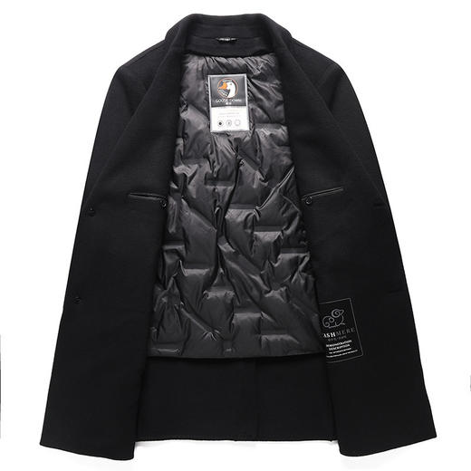 【可拆卸鹅绒内胆】【羊毛】【DBW】大依优型大码男装毛呢大衣外套中长款双面羊毛呢衣商务休闲大衣 商品图2